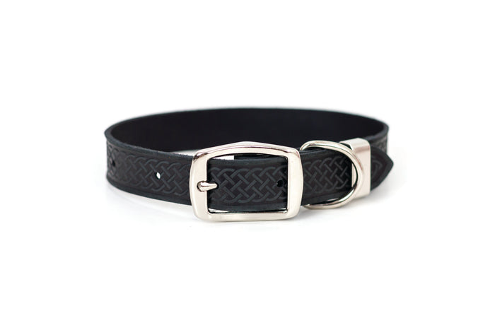 Celtic Double Buckle Leather Dog Collar, photo 4