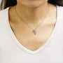 Collar con colgante de corazón y ala con diamantes de 1/10 ct. p.t. en plata de ley bañada en oro rosa de 14K, foto 3
