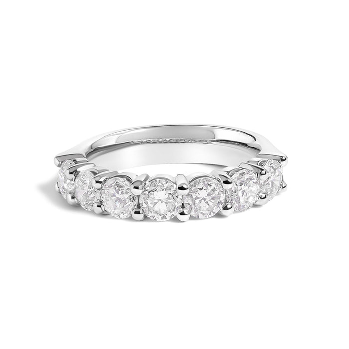 Anillo de banda de 7 piedras con diamantes de 2 ct. p.t. en oro de 14K, foto 2