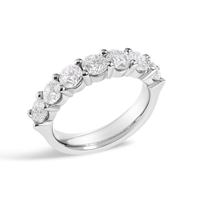 Anillo de banda de 7 piedras con diamantes de 2 ct. p.t. en oro de 14K, foto 8