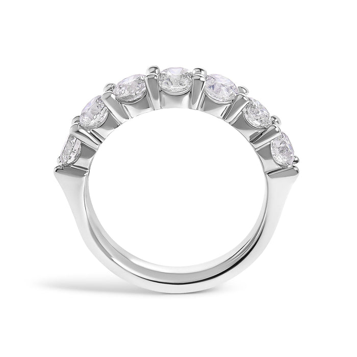 Anillo de banda de 7 piedras con diamantes de 2 ct. p.t. en oro de 14K, foto 12