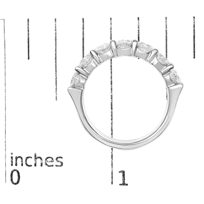 Anillo de banda de 7 piedras con diamantes de 2 ct. p.t. en oro de 14K, foto 14