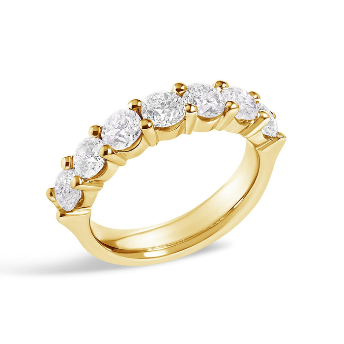 Anillo de banda de 7 piedras con diamantes de 2 ct. p.t. en oro de 14K, foto 7