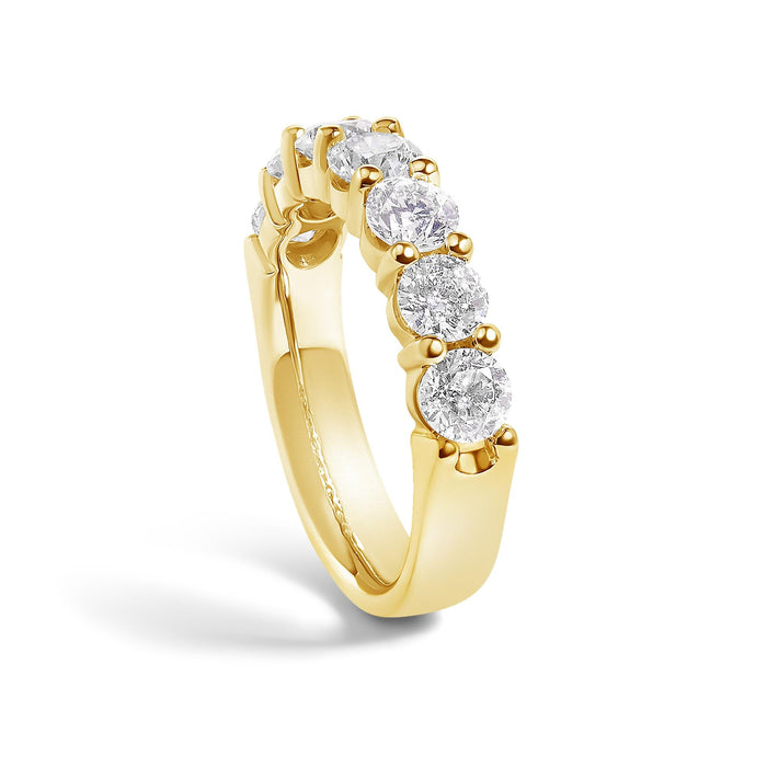 Anillo de banda de 7 piedras con diamantes de 2 ct. p.t. en oro de 14K, foto 9