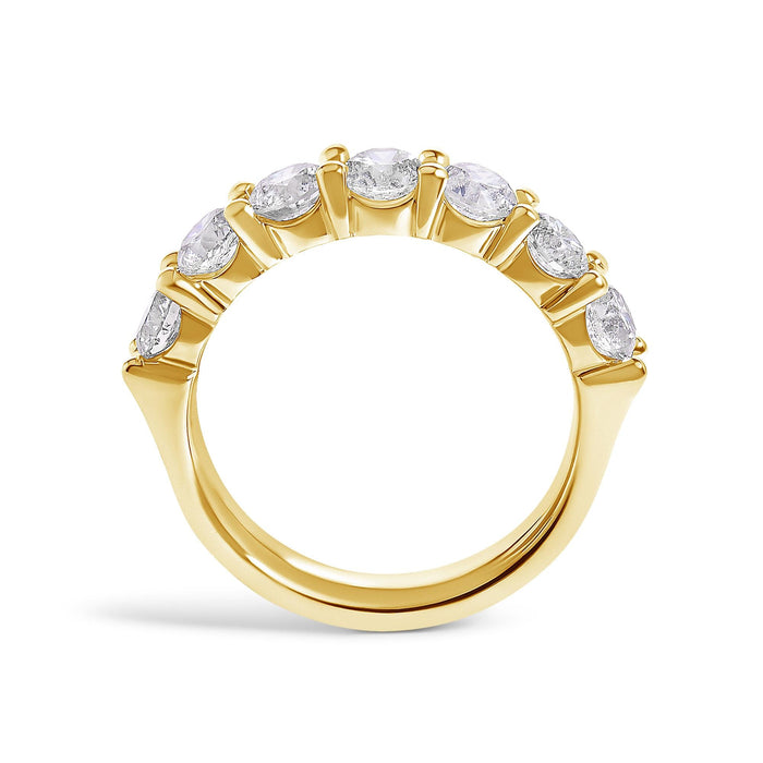 Anillo de banda de 7 piedras con diamantes de 2 ct. p.t. en oro de 14K, foto 11