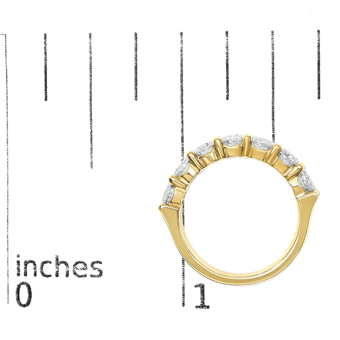 Anillo de banda de 7 piedras con diamantes de 2 ct. p.t. en oro de 14K, foto 13