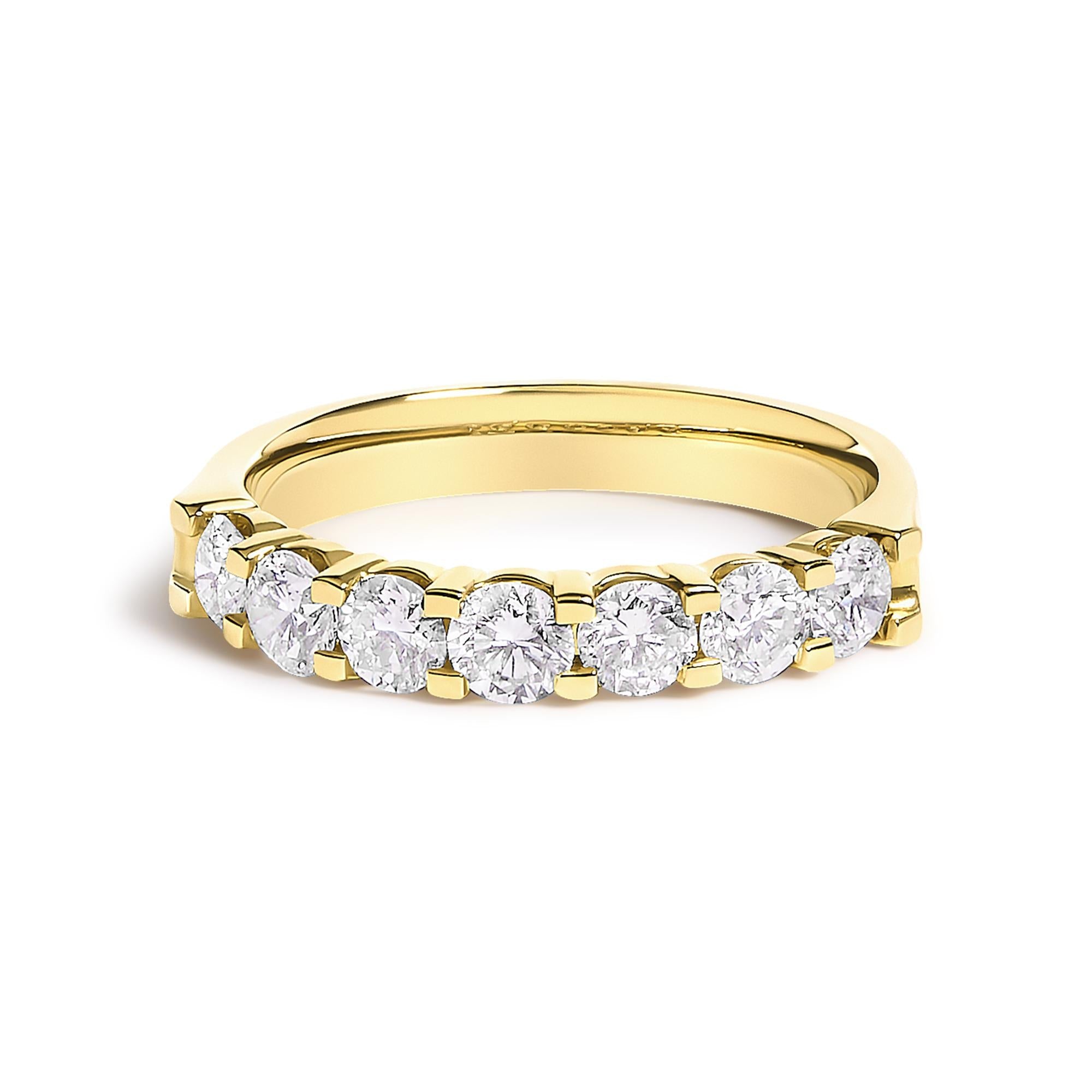 1 Ct. T.W. Diamond 7 Stone Band Ring in 14K Gold, photo 1