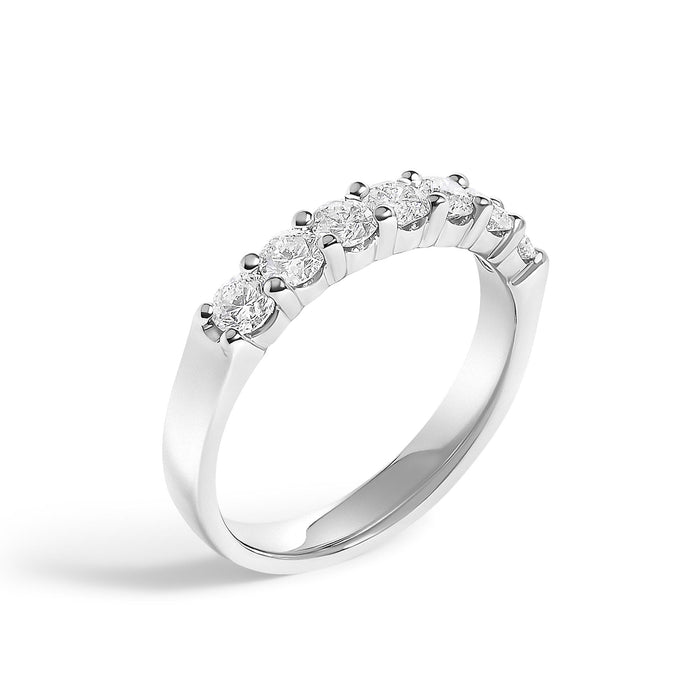 Anillo de banda de 7 piedras con diamantes de 3/4 ct. p.t. en oro de 14K, foto 8
