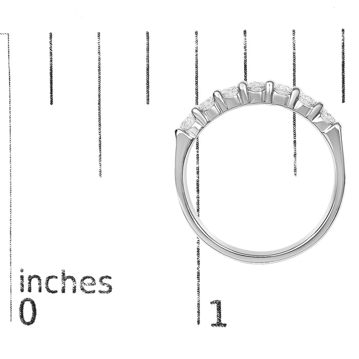 Anillo de banda de 7 piedras con diamantes de 3/4 ct. p.t. en oro de 14K, foto 14