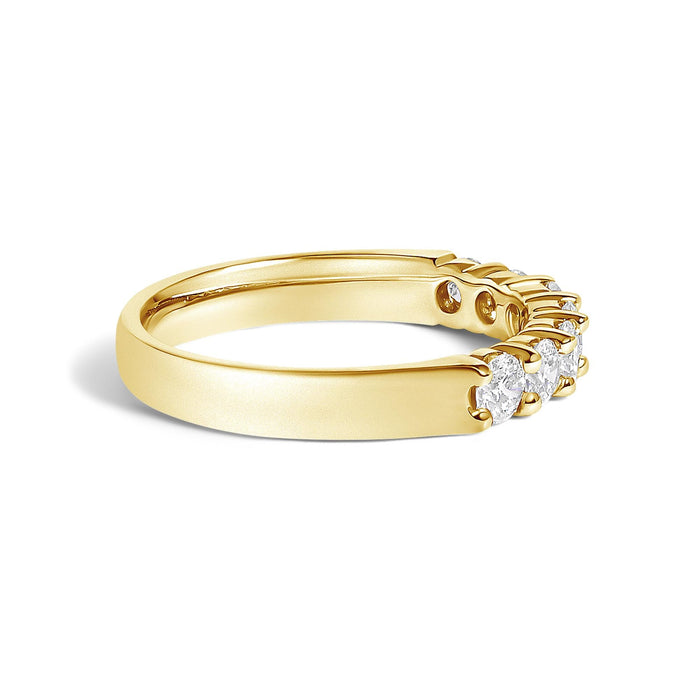 Anillo de banda de 7 piedras con diamantes de 3/4 ct. p.t. en oro de 14K, foto 3