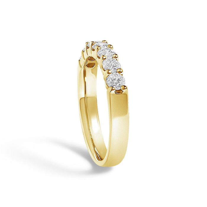 Anillo de banda de 7 piedras con diamantes de 3/4 ct. p.t. en oro de 14K, foto 9