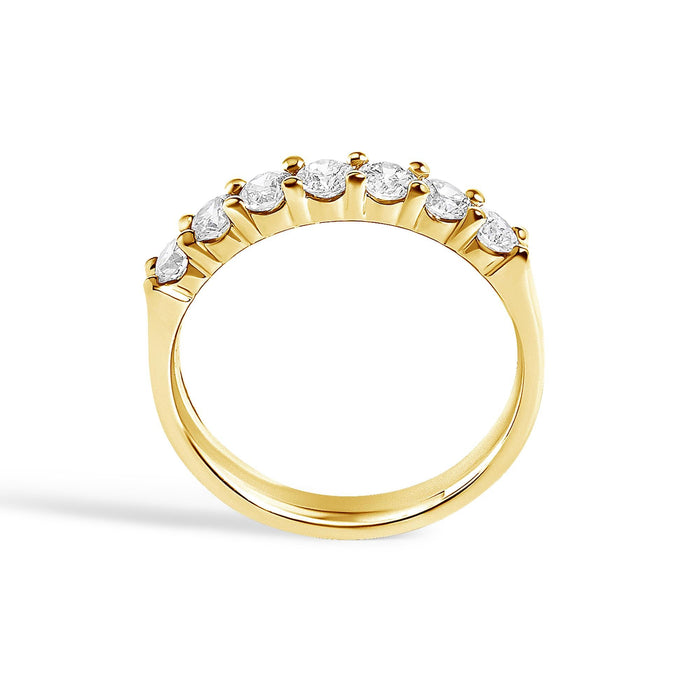 Anillo de banda de 7 piedras con diamantes de 3/4 ct. p.t. en oro de 14K, foto 11