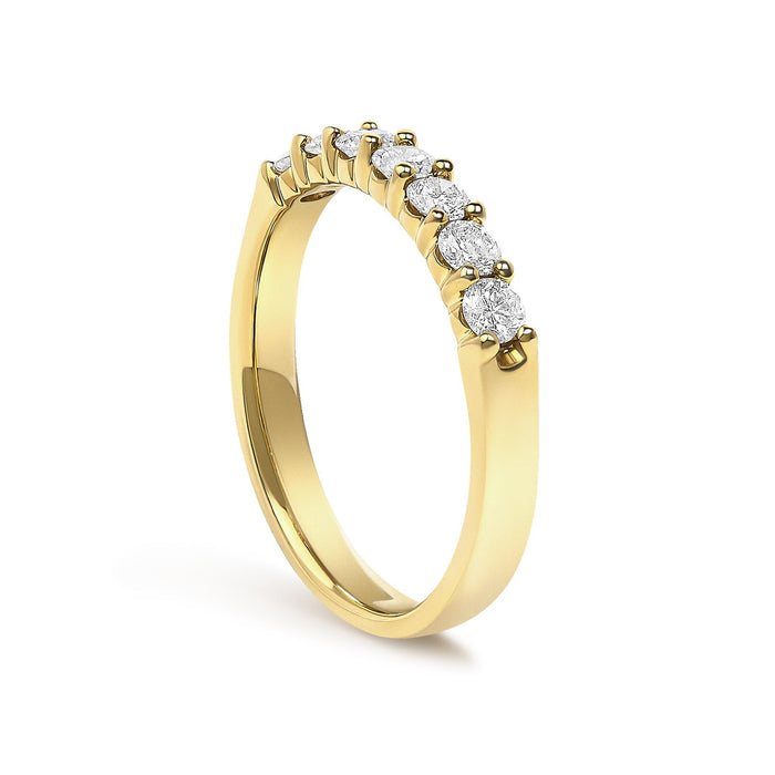 Anillo de banda de 7 piedras con diamantes de 1/2 ct. p.t. en oro de 14K, foto 5