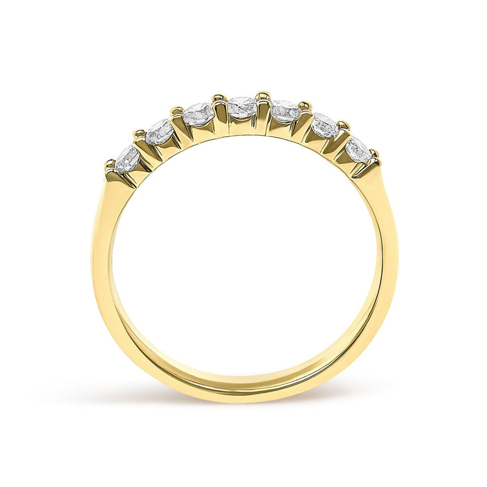 Anillo de banda de 7 piedras con diamantes de 1/2 ct. p.t. en oro de 14K, foto 6