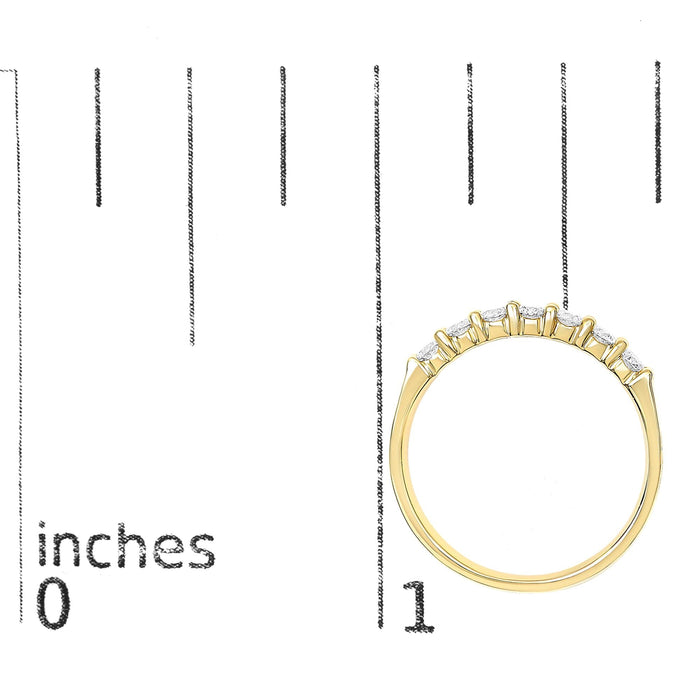 Anillo de banda de 7 piedras con diamantes de 1/2 ct. p.t. en oro de 14K, foto 7