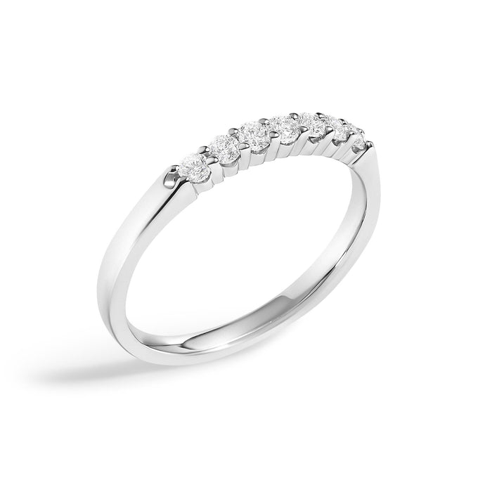 Anillo de banda con 7 diamantes de 1/4 ct. p.t. en oro de 14K, foto 8