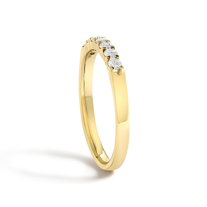Anillo de banda con 7 diamantes de 1/4 ct. p.t. en oro de 14K, foto 9