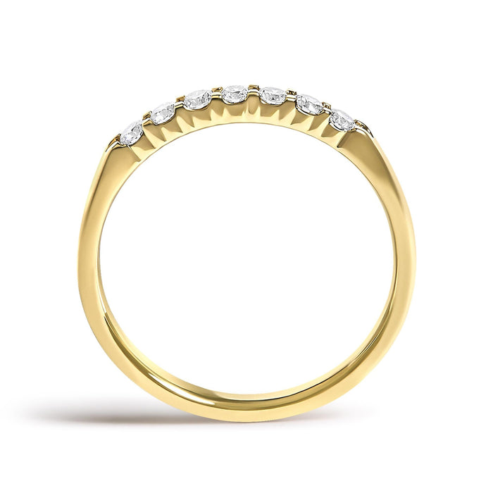 Anillo de banda con 7 diamantes de 1/4 ct. p.t. en oro de 14K, foto 11