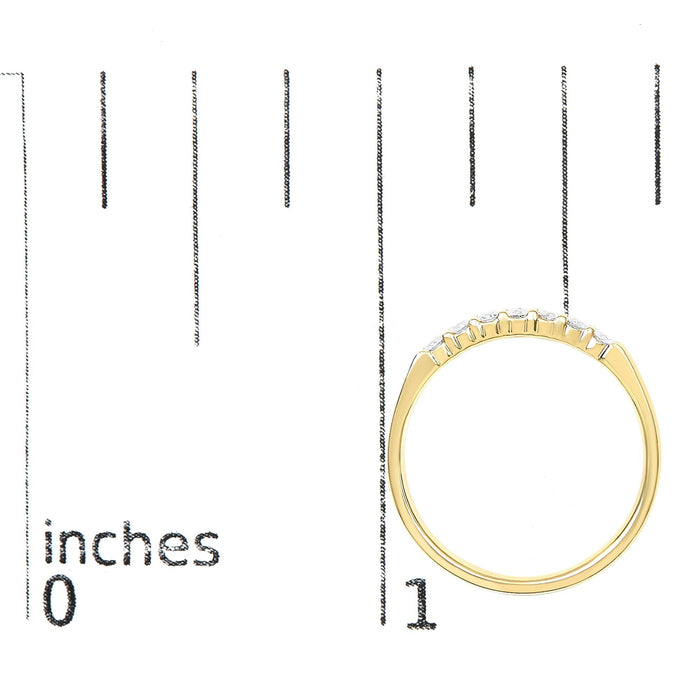 Anillo de banda con 7 diamantes de 1/4 ct. p.t. en oro de 14K, foto 13