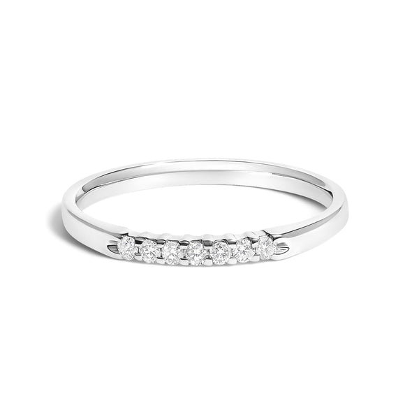 1/10 Ct. T.W. Diamond 7 Stone Band Ring in 14K Gold, photo 2