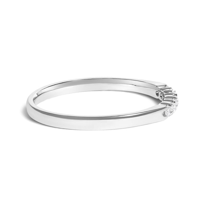 Anillo de banda de 7 piedras con diamantes de 1/10 ct. p.t. en oro de 14K, foto 4