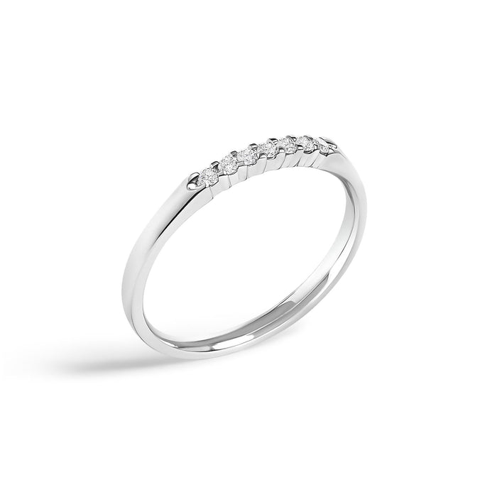 Anillo de banda de 7 piedras con diamantes de 1/10 ct. p.t. en oro de 14K, foto 8
