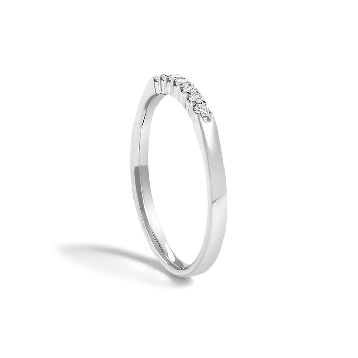 Anillo de banda de 7 piedras con diamantes de 1/10 ct. p.t. en oro de 14K, foto 10