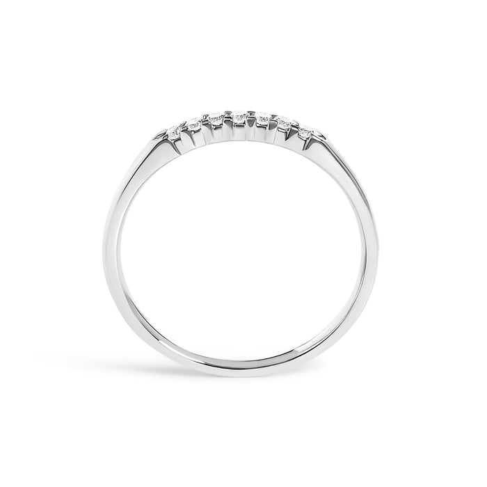 Anillo de banda de 7 piedras con diamantes de 1/10 ct. p.t. en oro de 14K, foto 12