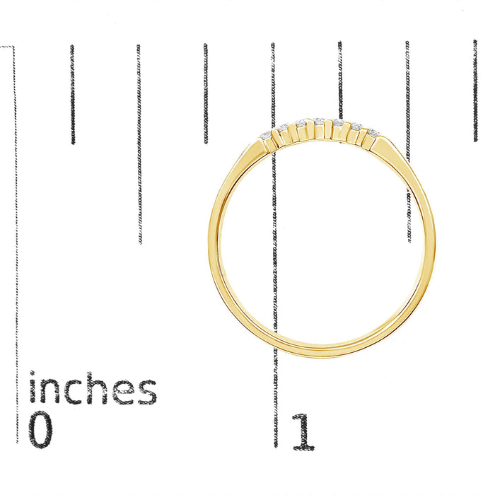 Anillo de banda de 7 piedras con diamantes de 1/10 ct. p.t. en oro de 14K, foto 14