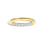 Anillo de banda de 7 piedras con diamantes de 1/10 ct. p.t. en oro de 14K, foto 1