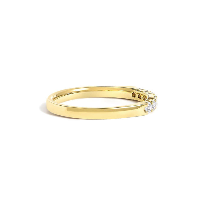 Anillo de banda de 7 piedras con diamantes de 1/10 ct. p.t. en oro de 14K, foto 3