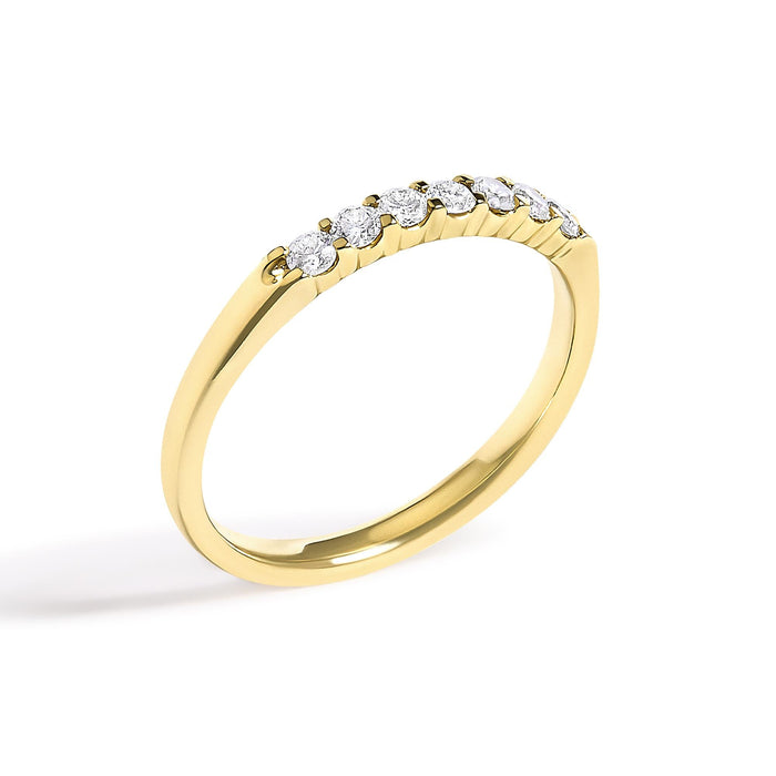 Anillo de banda de 7 piedras con diamantes de 1/10 ct. p.t. en oro de 14K, foto 7