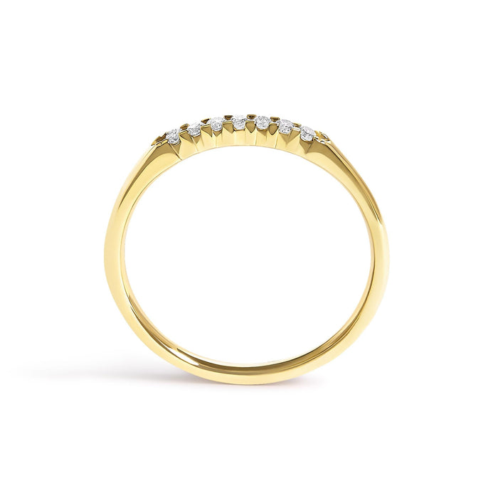 Anillo de banda de 7 piedras con diamantes de 1/10 ct. p.t. en oro de 14K, foto 11