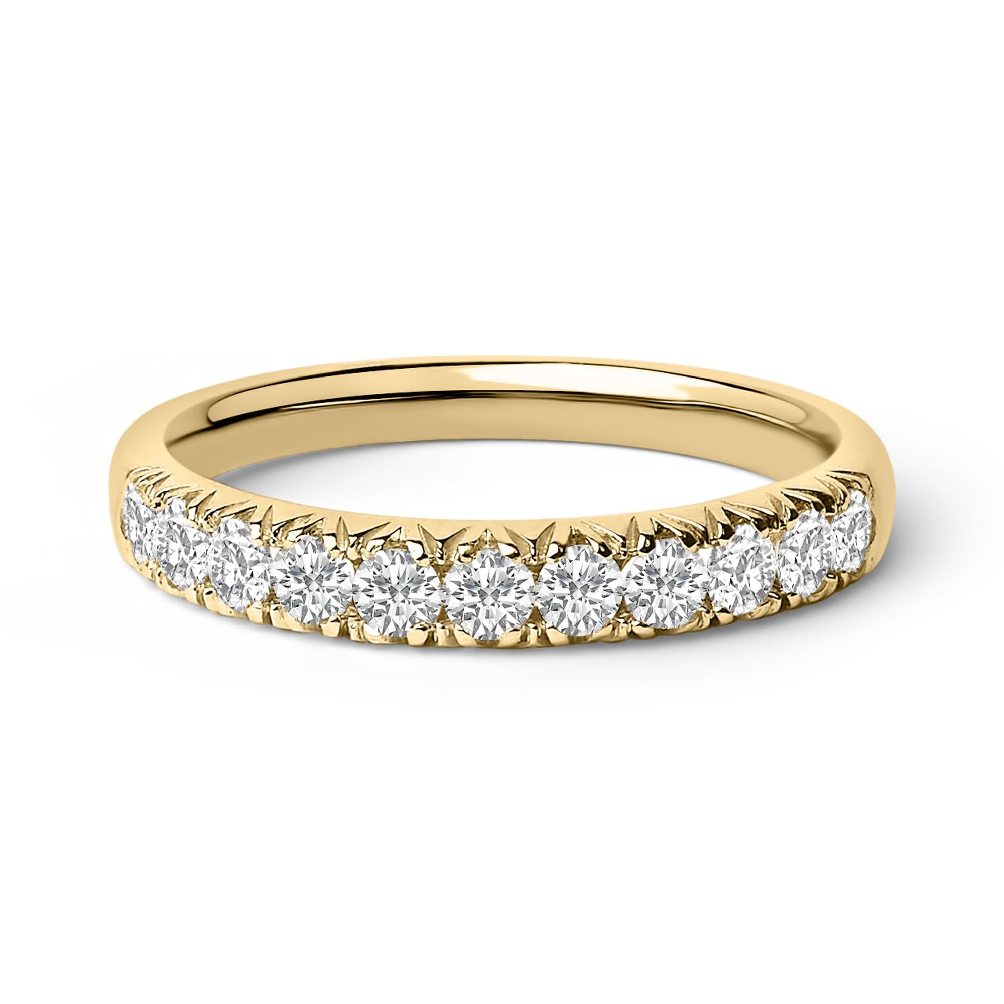 1/2 Ct. T.W. Round Diamond 11 Stone Classic Band in 14K Gold, photo 1