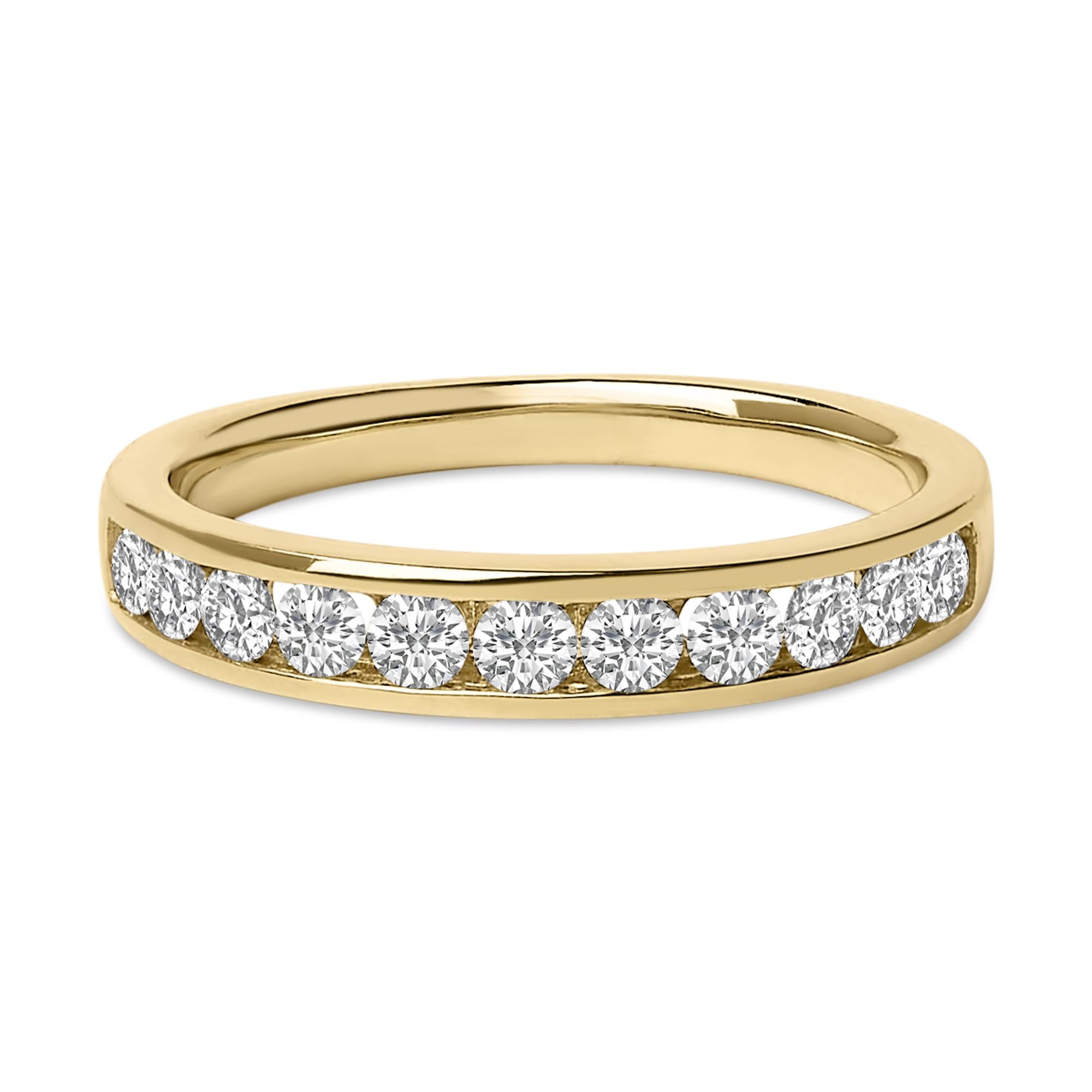1/2 Ct. T.W. Round Diamond 11 Stone Channel-Set Band in 14K Gold, photo 2