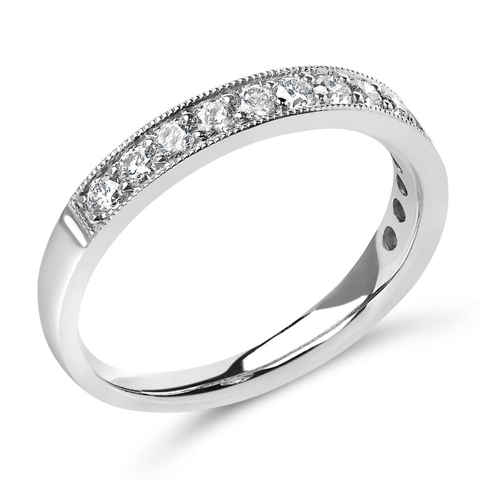 Anillo de boda milgrain con diamantes redondos de 1/2 ct. p.t. en oro de 14K, foto 7