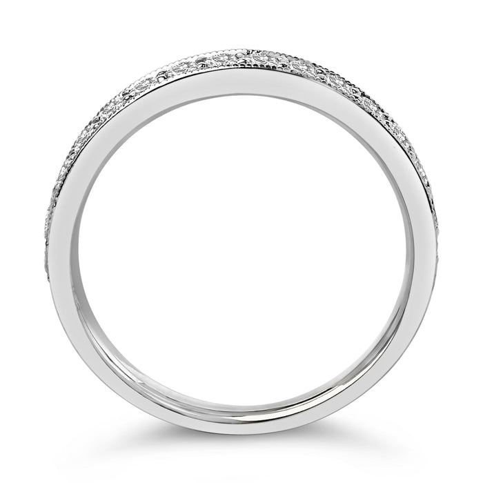 Anillo de boda milgrain con diamantes redondos de 1/2 ct. p.t. en oro de 14K, foto 11