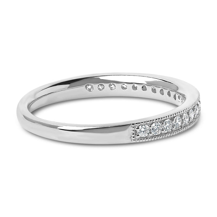 Anillo de boda con milgrain y diamantes redondos de 1/4 ct. p.t. en oro de 14K, foto 3