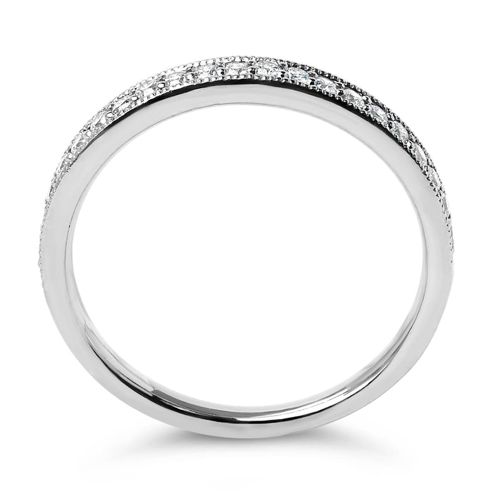 Anillo de boda con milgrain y diamantes redondos de 1/4 ct. p.t. en oro de 14K, foto 11