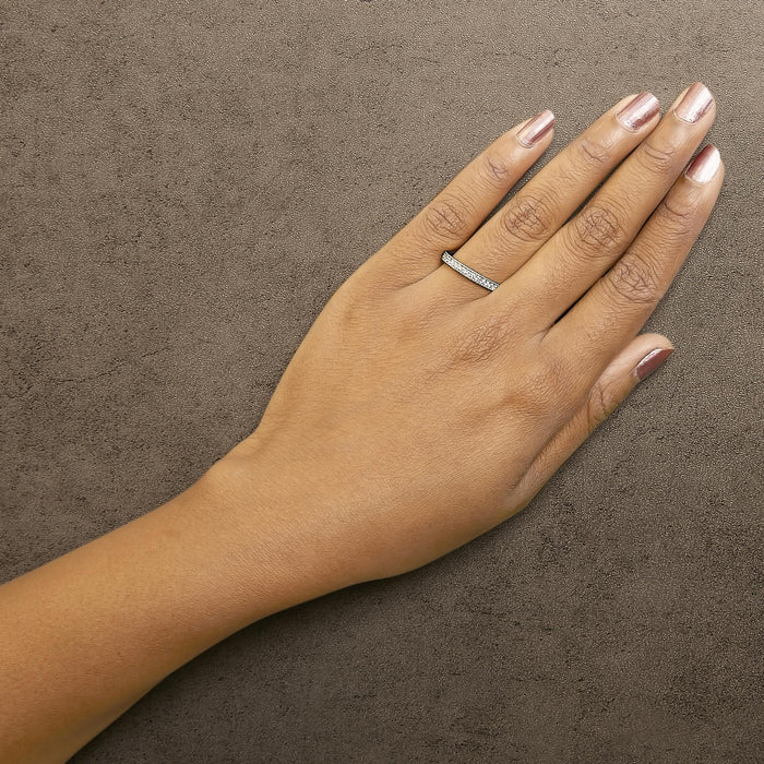 Anillo de boda con milgrain y diamantes redondos de 1/4 ct. p.t. en oro de 14K, foto 5
