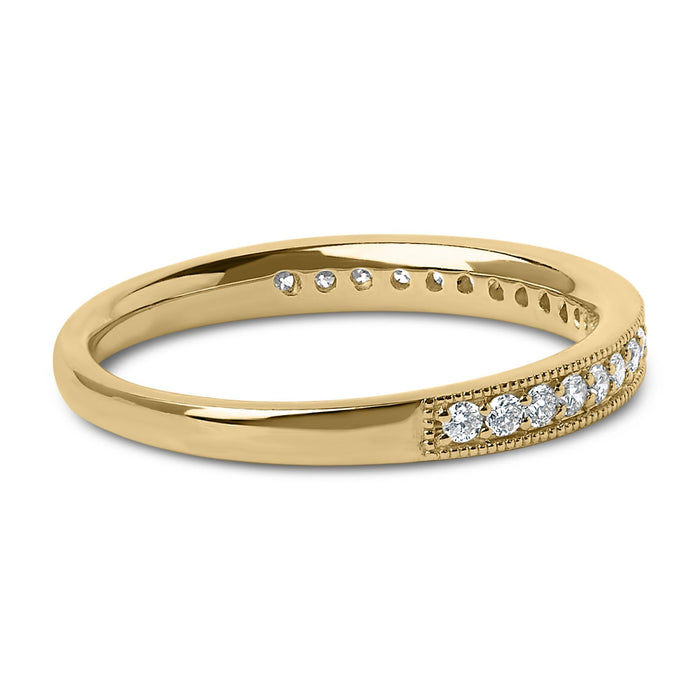 Anillo de boda con milgrain y diamantes redondos de 1/4 ct. p.t. en oro de 14K, foto 4