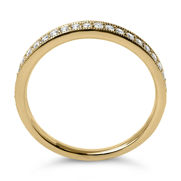 Anillo de boda con milgrain y diamantes redondos de 1/4 ct. p.t. en oro de 14K, foto 12