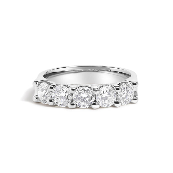 1 1/2 Ct. T.W. Diamond 5 Stone Band Ring in 14K Gold, photo 2