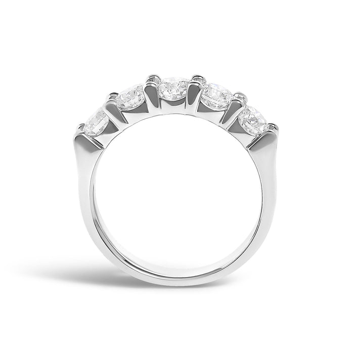 Anillo de banda de 5 piedras con diamantes de 1 1/2 ct. p.t. en oro de 14K, foto 12