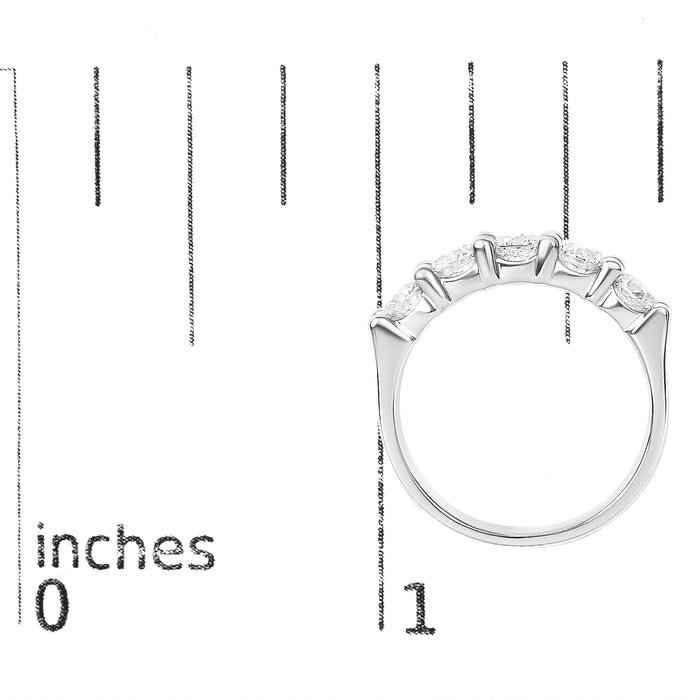 Anillo de banda de 5 piedras con diamantes de 1 1/2 ct. p.t. en oro de 14K, foto 14
