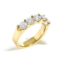 Anillo de banda de 5 piedras con diamantes de 1 1/2 ct. p.t. en oro de 14K, foto 7