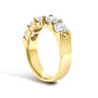 Anillo de banda de cinco piedras con diamantes redondos de 2 ct. p.t. en oro de 14K, foto 9