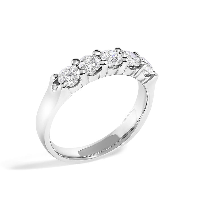 1 Ct. T.W. Diamond 5 Stone Band Ring in 14K Gold, photo 8