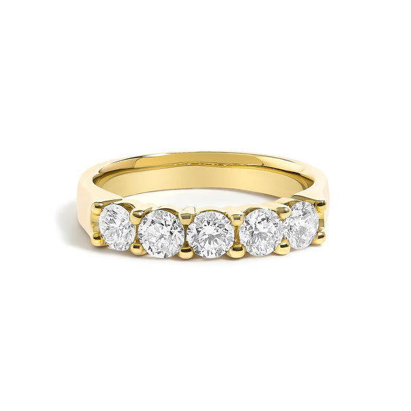 1 Ct. T.W. Diamond 5 Stone Band Ring in 14K Gold, photo 1