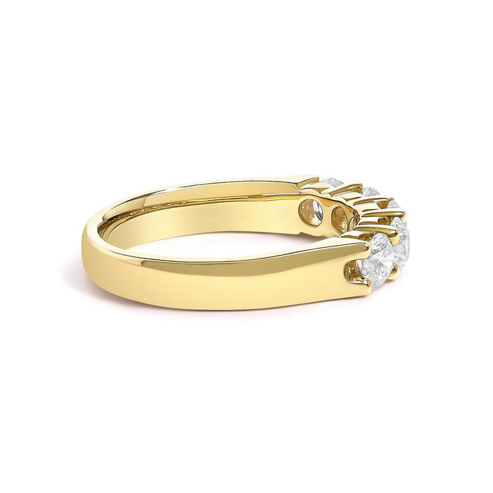 1 Ct. T.W. Diamond 5 Stone Band Ring in 14K Gold, photo 3